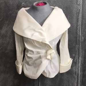 Jackie Jon ivory shawl collar jacket